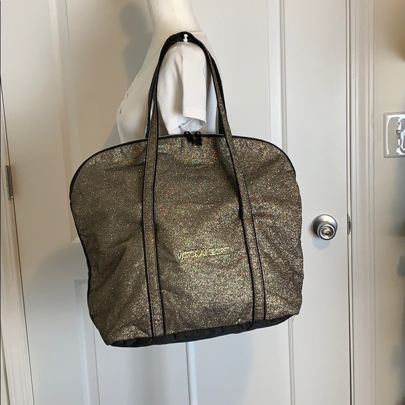 Victoria’s Secret Metallic Fabric Tote - Picture 1 of 8